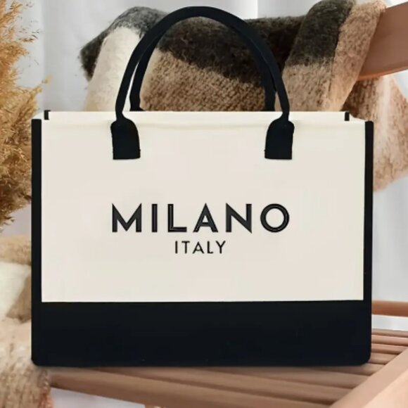 Milan Canvas Tote Bag Large Shopper - Picture 1 of 2